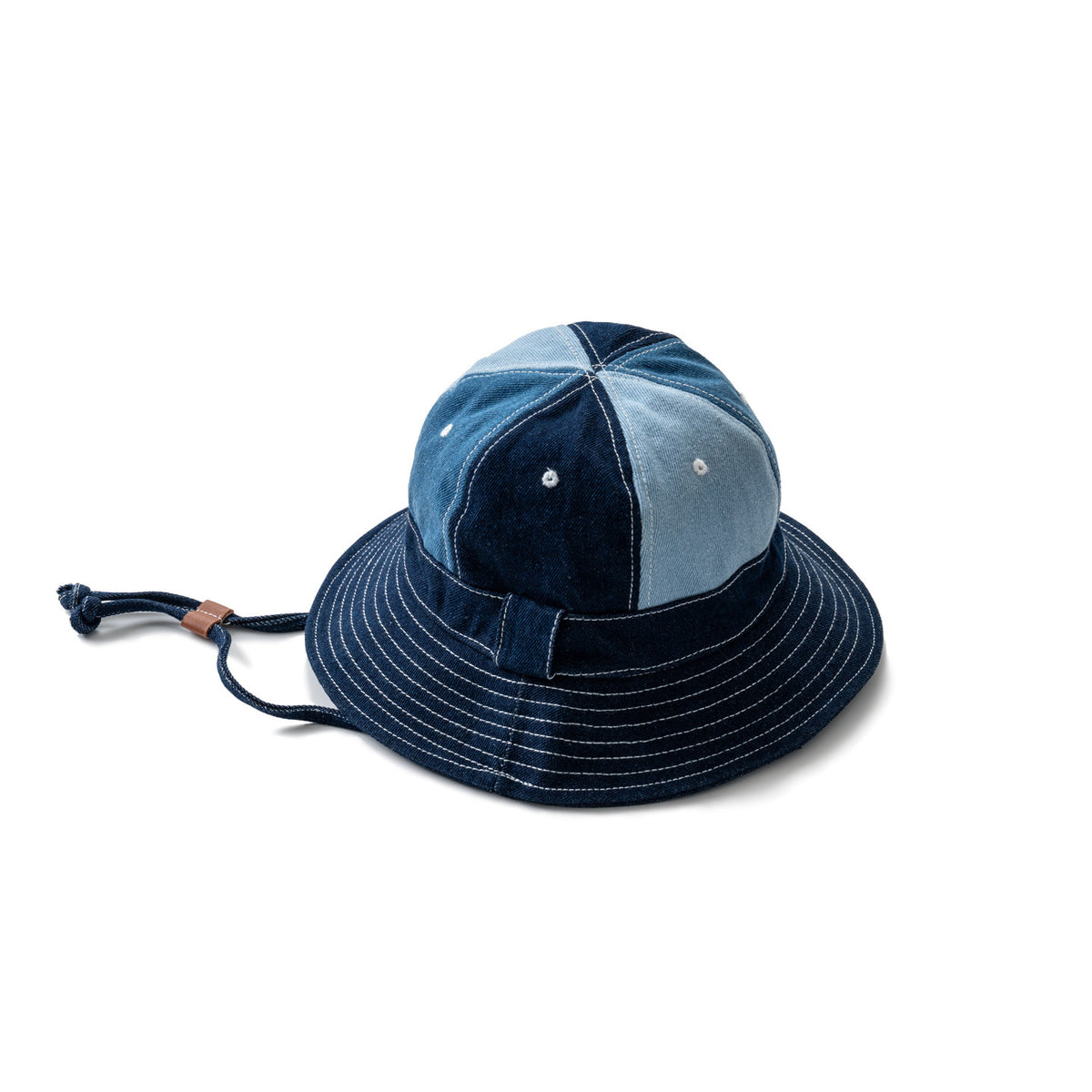 Denim Patchwork Bucket Hat – Japanese Vintage Unisex | Yamalin clothes | Vintage workwear outfit for men