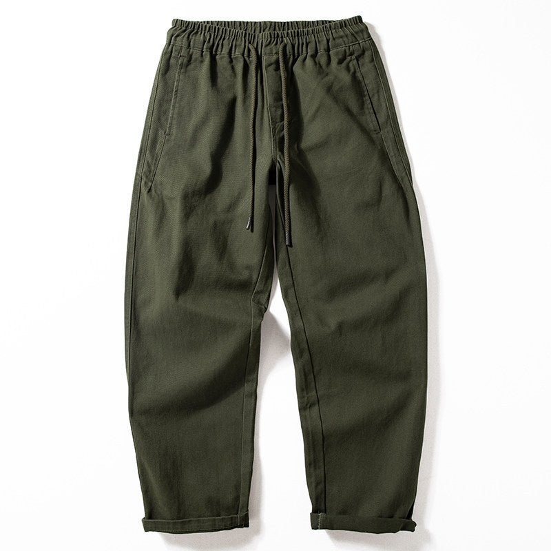 Cotton Work Pants – Drawstring Waist & Relaxed Fit