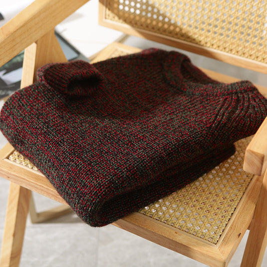 Heavyweight 100% Wool Crewneck Sweater – Japanese Vintage Color-Block Unisex – Sweater pullover | japanese streetwear | vintage workwear | unisex | Yamalinclothes