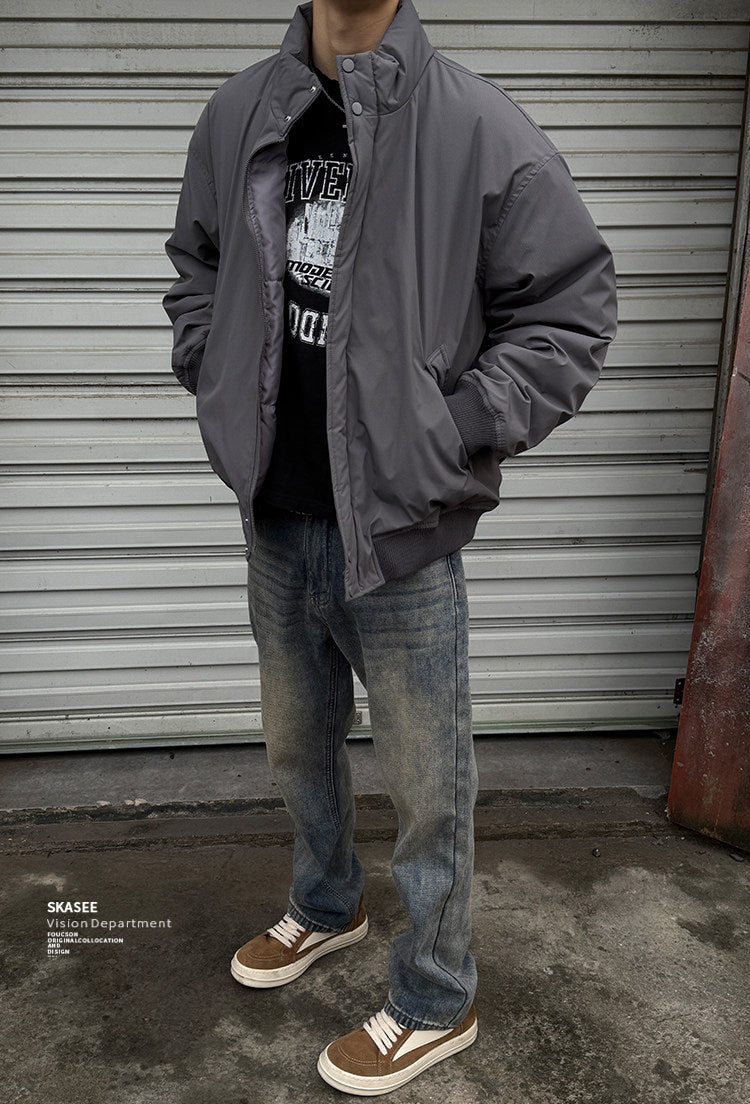 Duck Down Jacket – Stand Collar & Ribbed Hem | Yamalinclothes