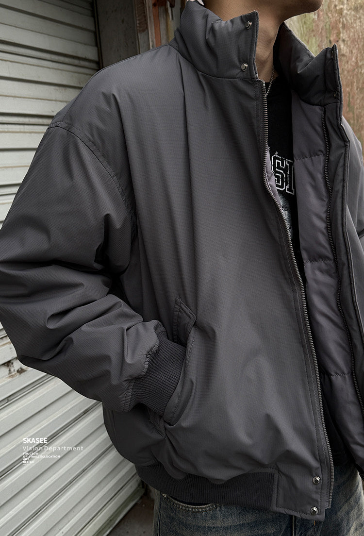 Duck Down Jacket – Stand Collar & Ribbed Hem | Yamalinclothes