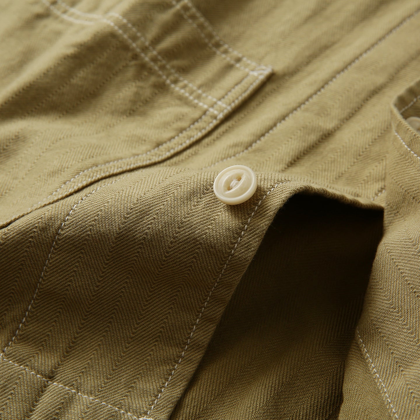 100% Cotton Herringbone Summer Men's Loose Casual Short Sleeve Work Shirt Top