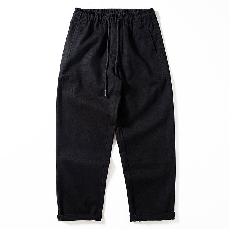 Cotton Work Pants – Drawstring Waist & Relaxed Fit