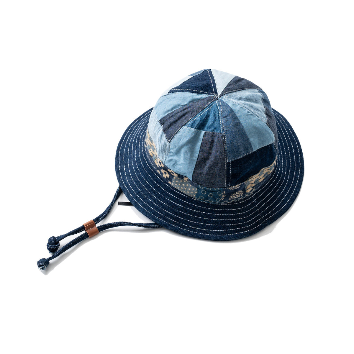 Indigo Dyed Handmade Patchwork Bucket Hat – Japanese Vintage Unisex | Yamalin clothes | Vintage workwear outfit for men
