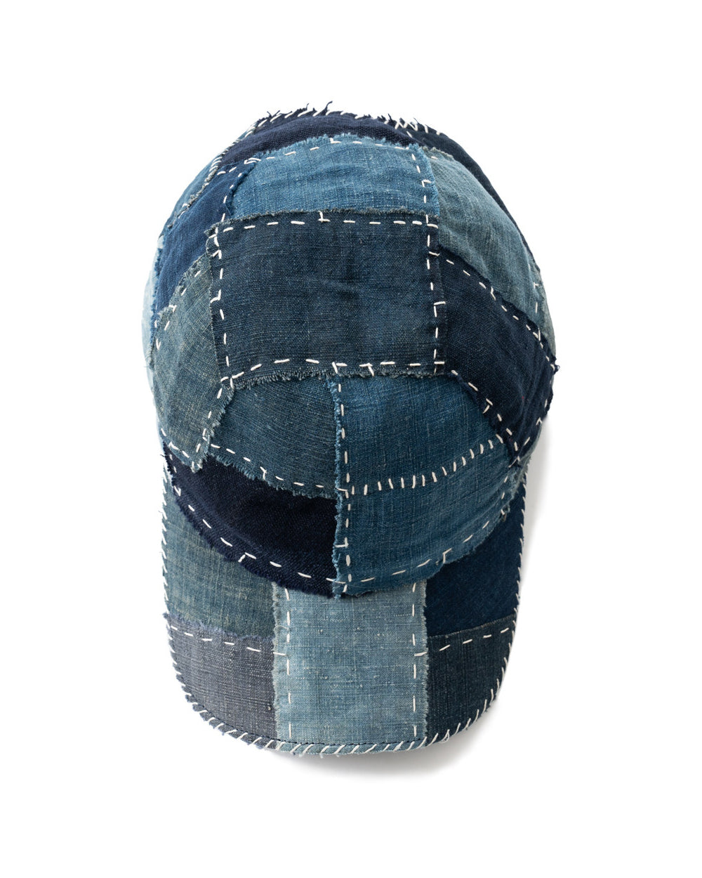 Indigo Dyed Patchwork Embroidered Denim Baseball Cap – Vintage Unisex | Yamalin clothes | Vintage workwear outfit for men