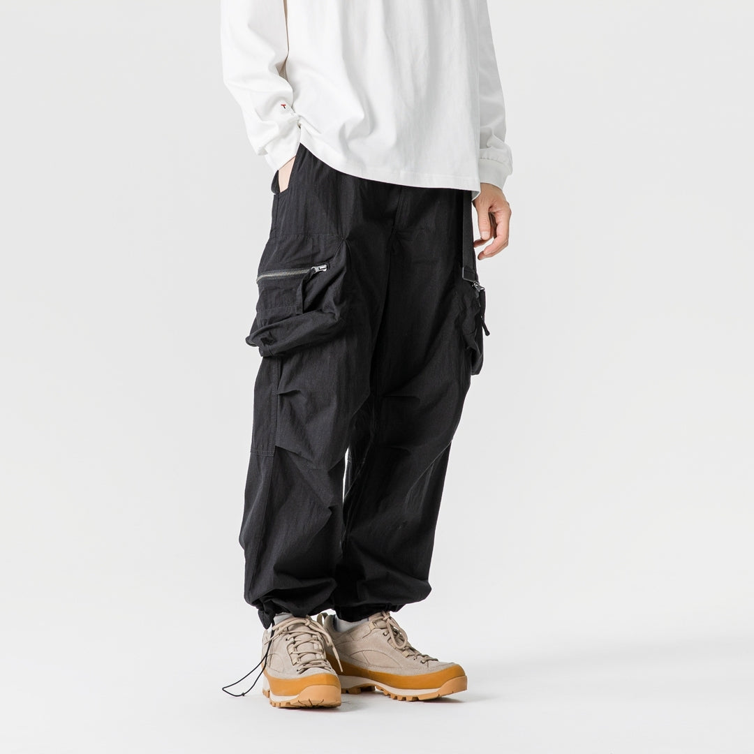 Outdoor Functional Cargo Jogger Pants – Wrinkle-Resistant, Multi-Pocket Paratrooper Style for Men