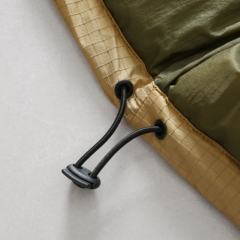 Collarless Down Jacket – Wave Quilting & Snap Front