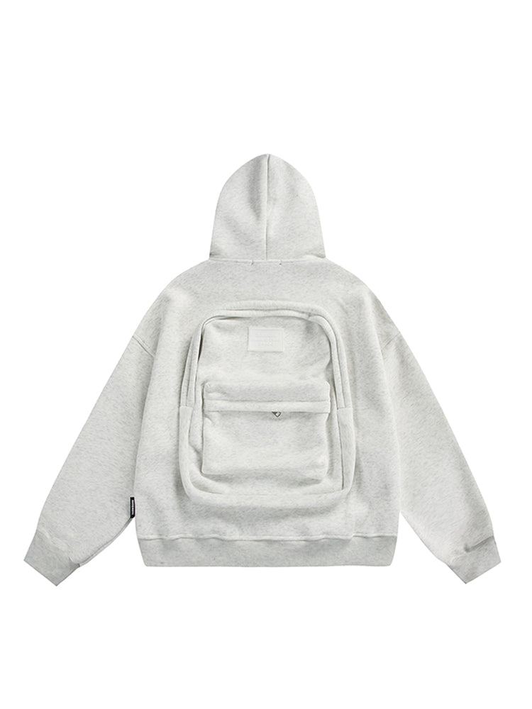 American Style Trendy Brand 3D Backpack Hooded Cardigan Sweatshirt Men Spring Niche Design Zipper Jacket