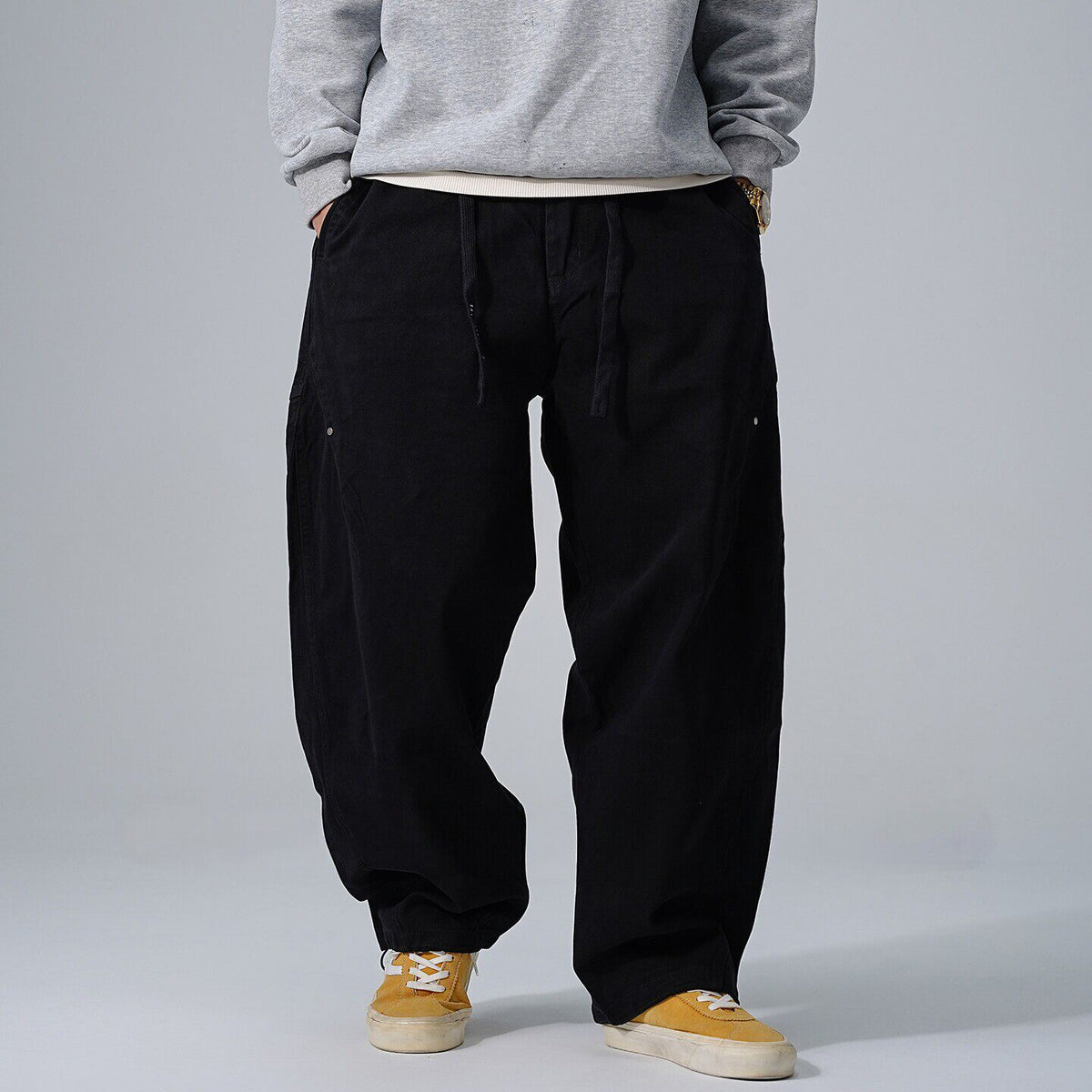Cotton Baggy Pants – Drawstring Waist & Relaxed Leg