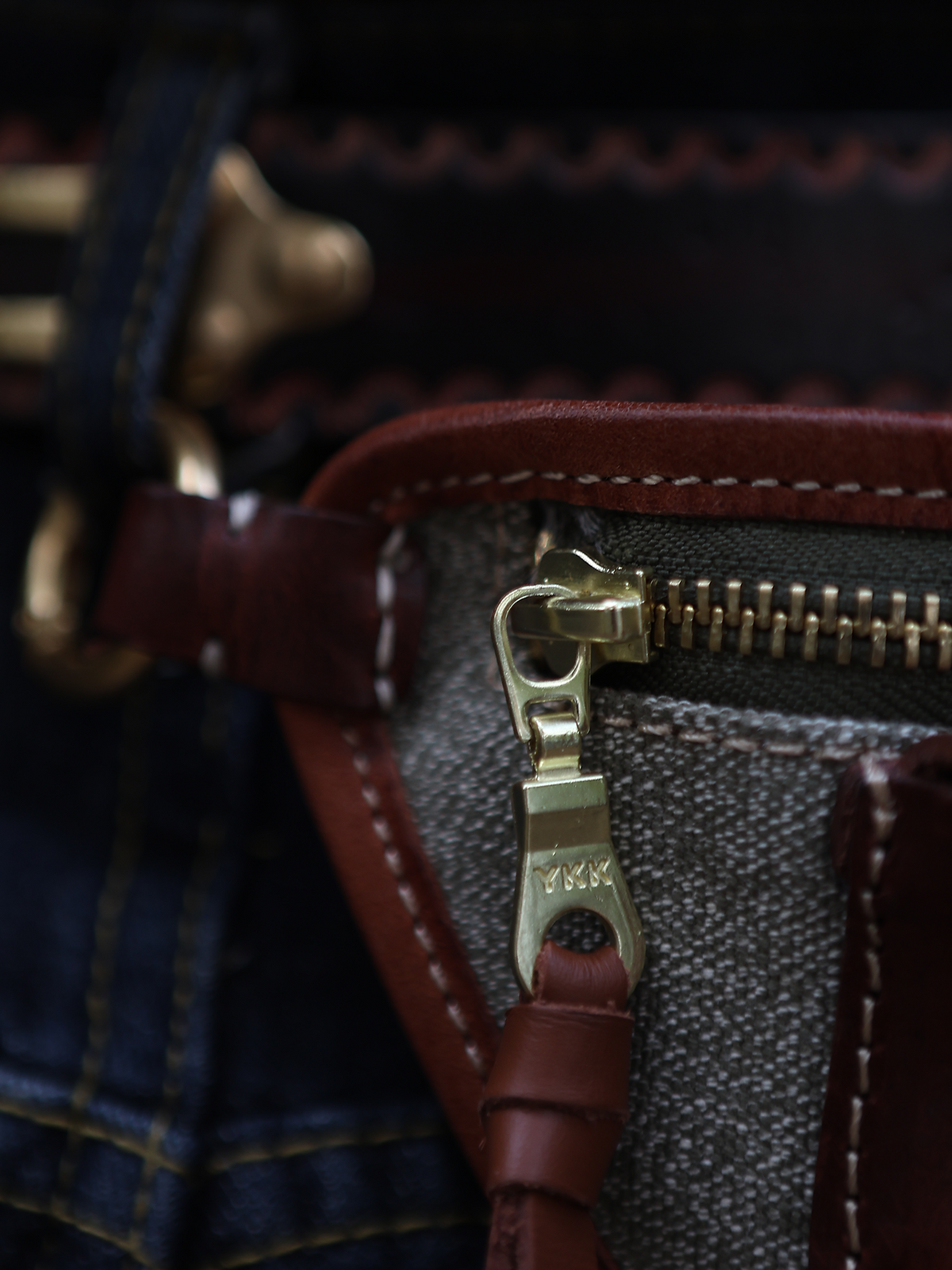 Salt & Pepper Canvas Leather Waist Bag – Handmade Unisex Fanny Pack | Yamalinclothes