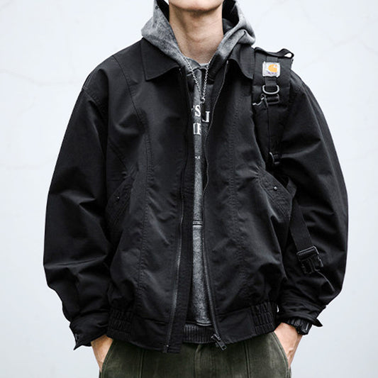Deconstructed Lapel Cargo Jacket – Loose Vintage Unisex Streetwear – Japanese vintage | yamalin clothes | Yamalinclothes