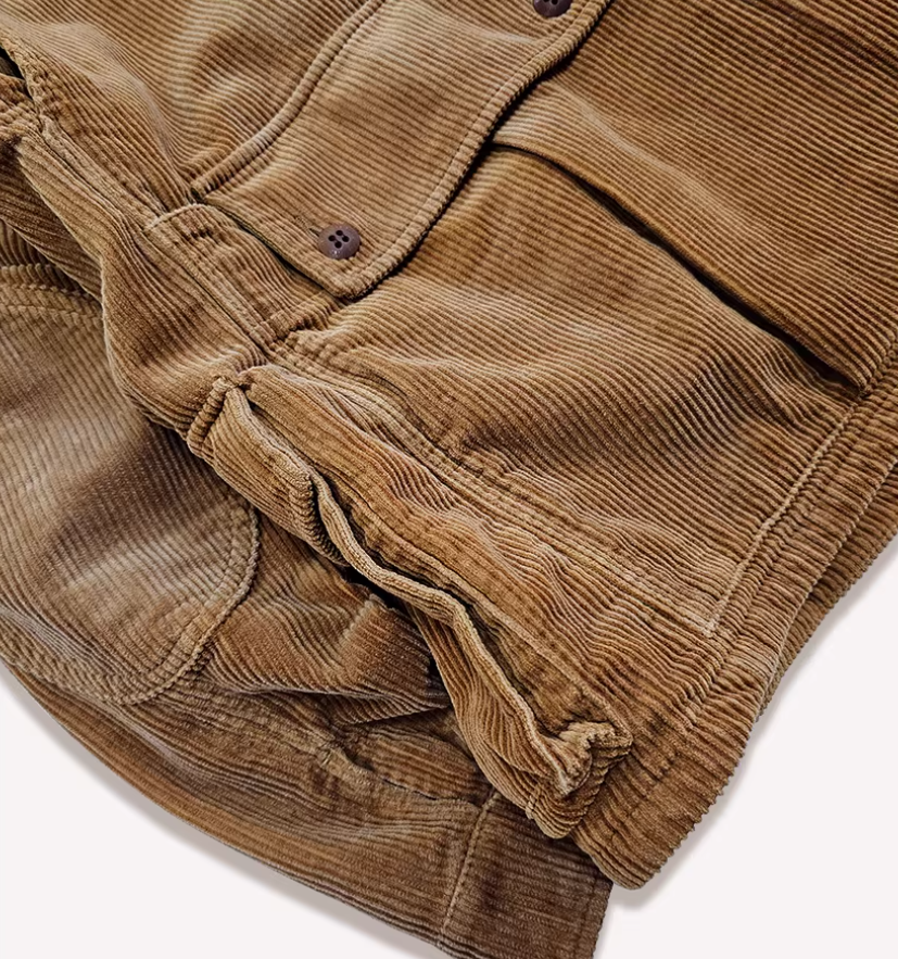 Corduroy Western Hunting Jacket for Men, Washed Multi-Pocket Outdoor Adventure Workwear Retro Windbreaker Jacket – Japanese vintage | yamalin clothes | Yamalinclothes