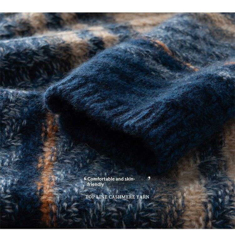 Floral Yarn Color-Block Knit Sweater – Crew Neck Oversized Unisex