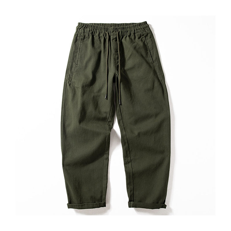 Cotton Work Pants – Drawstring Waist & Relaxed Fit