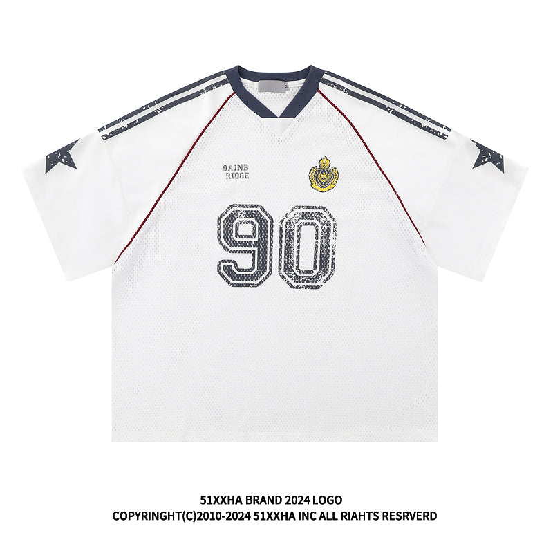 American Street Style T-Shirt for Men and Women 2025 Summer Rugby Jersey Short Sleeve Oversize Loose Casual Top