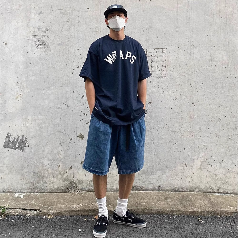 Trendy Summer Short Sleeve T-Shirt Hong Kong Style City Boy Crew Neck Casual Tee