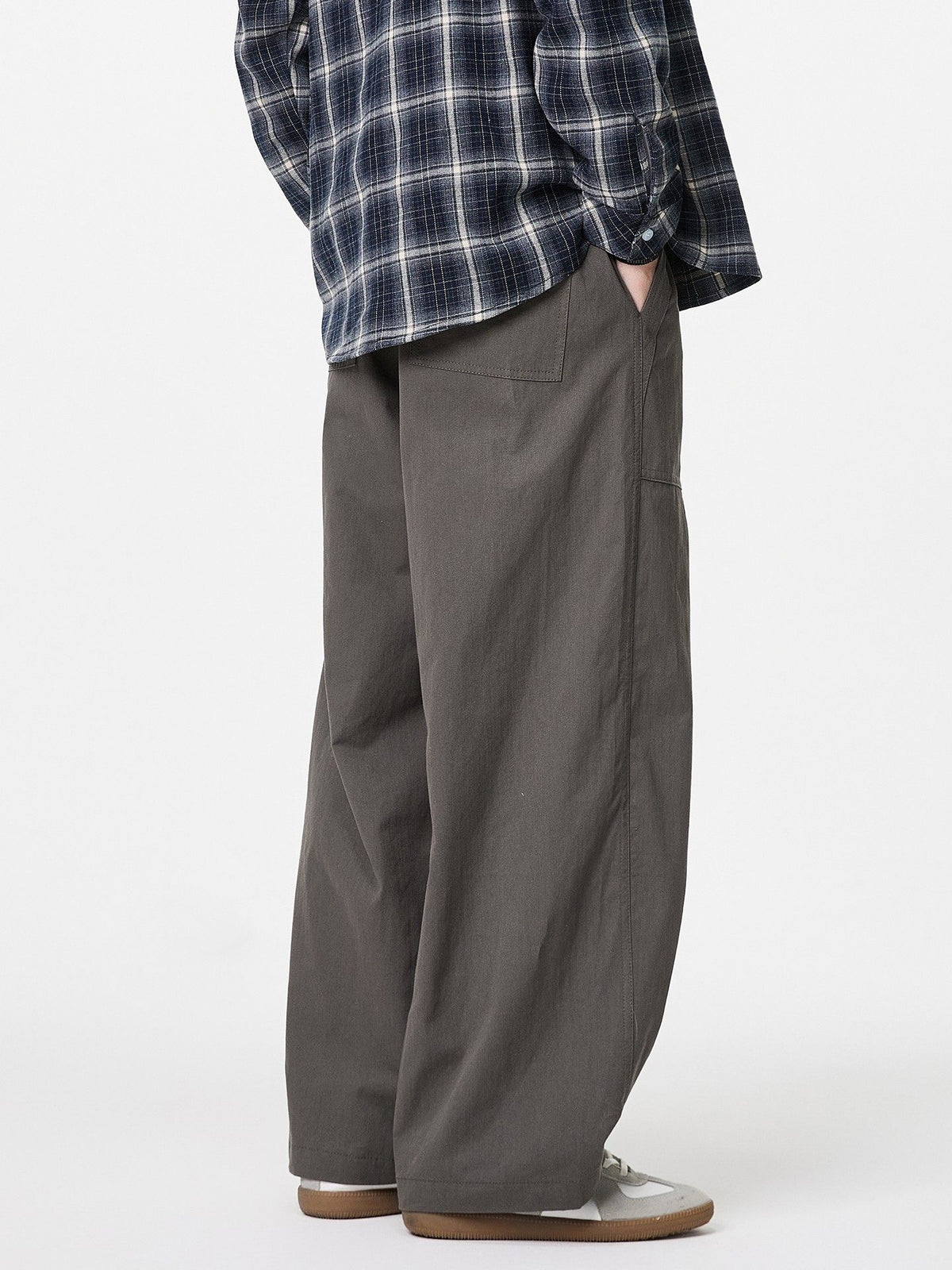 Cotton Work Pants – Elastic Waist & Wide Straight Leg | Yamalinclothes