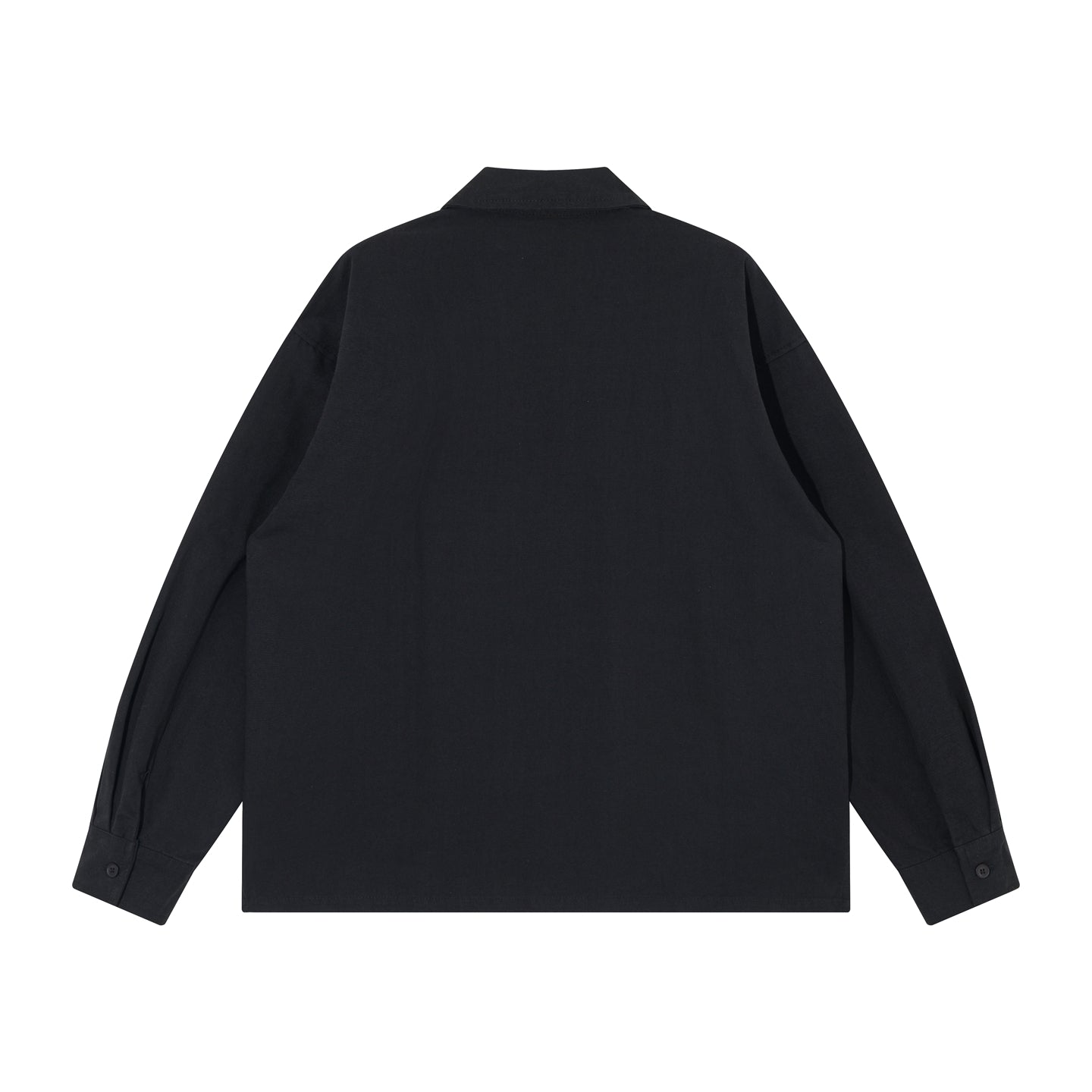 Color-Block Washed Work Shirt – Japanese Retro Patchwork Cuban Collar for Men
