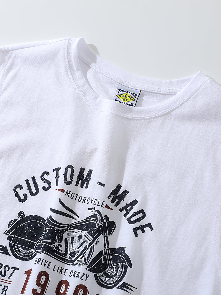 American-Retro Washed 100% Cotton Printed Sleeveless Vest – Trendy Summer Sports Casual Tee