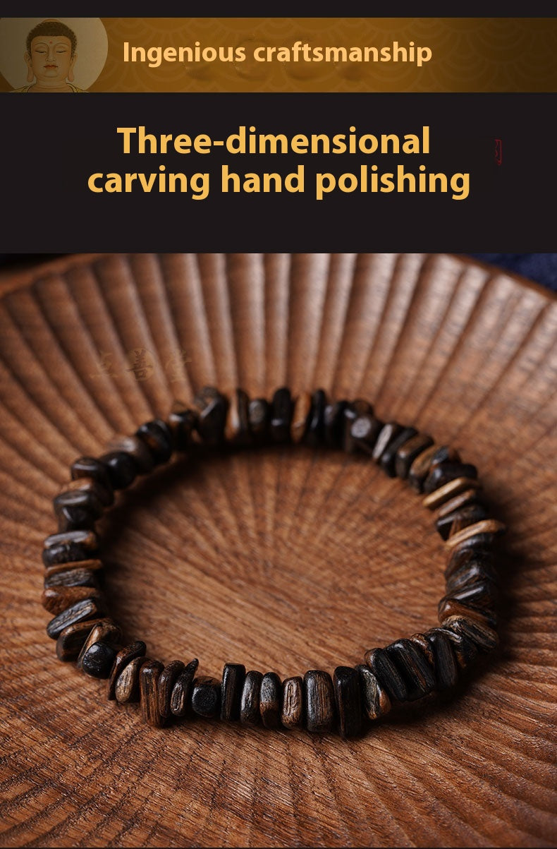 Bargain Natural Submersible Grade Dalagan Shape-Shifting Agarwood Bracelet Old Material High Oil Women's Men's Wooden Cultural Play Bracelet