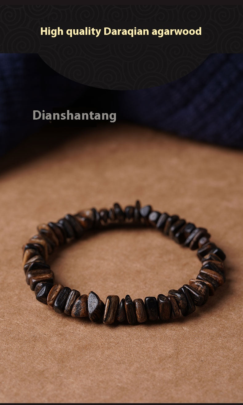Bargain Natural Submersible Grade Dalagan Shape-Shifting Agarwood Bracelet Old Material High Oil Women's Men's Wooden Cultural Play Bracelet