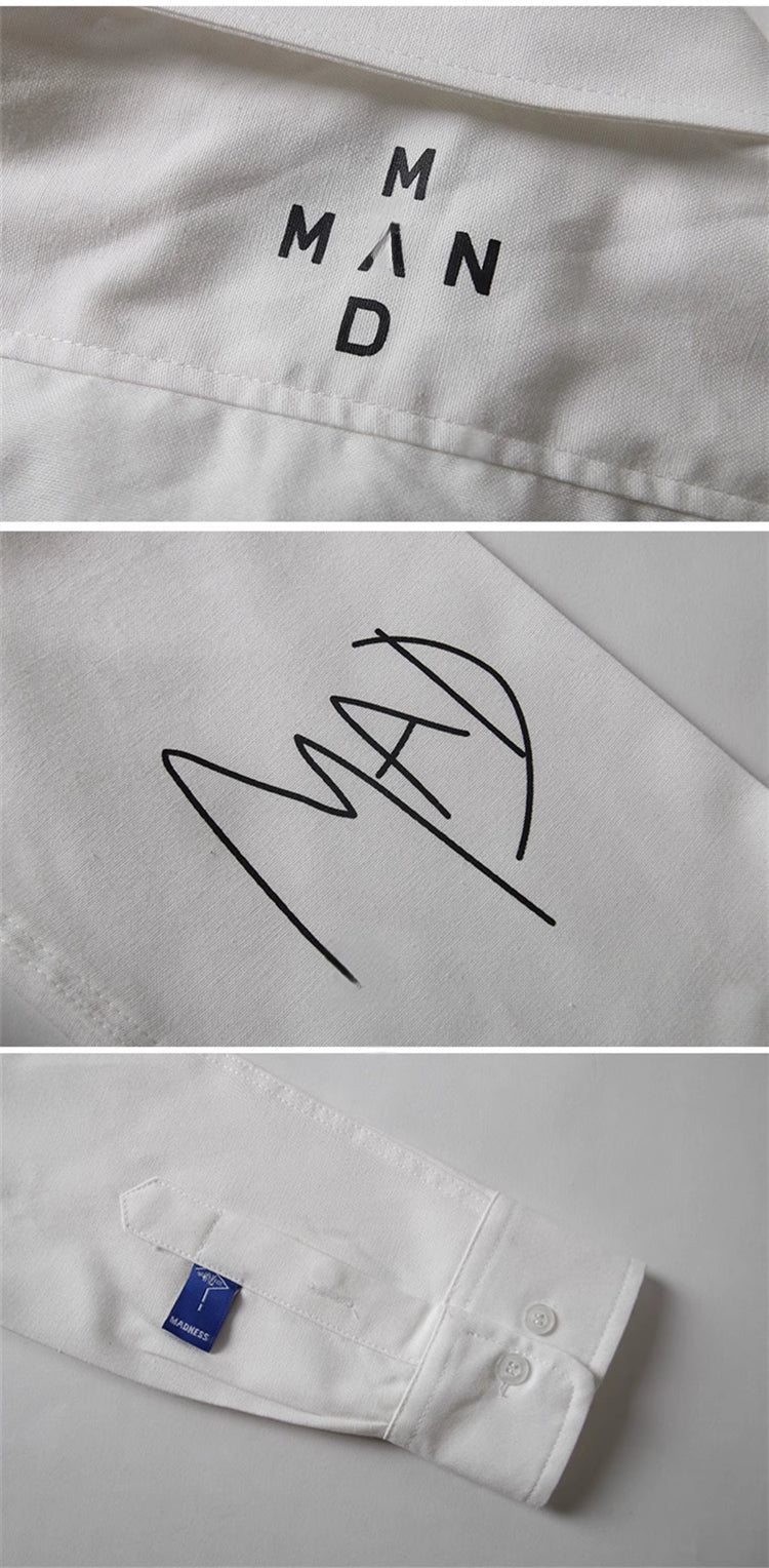 Oxford Cotton Shirt for Men Japanese Style Hong Kong Style Youth Casual Long Sleeve Shirt