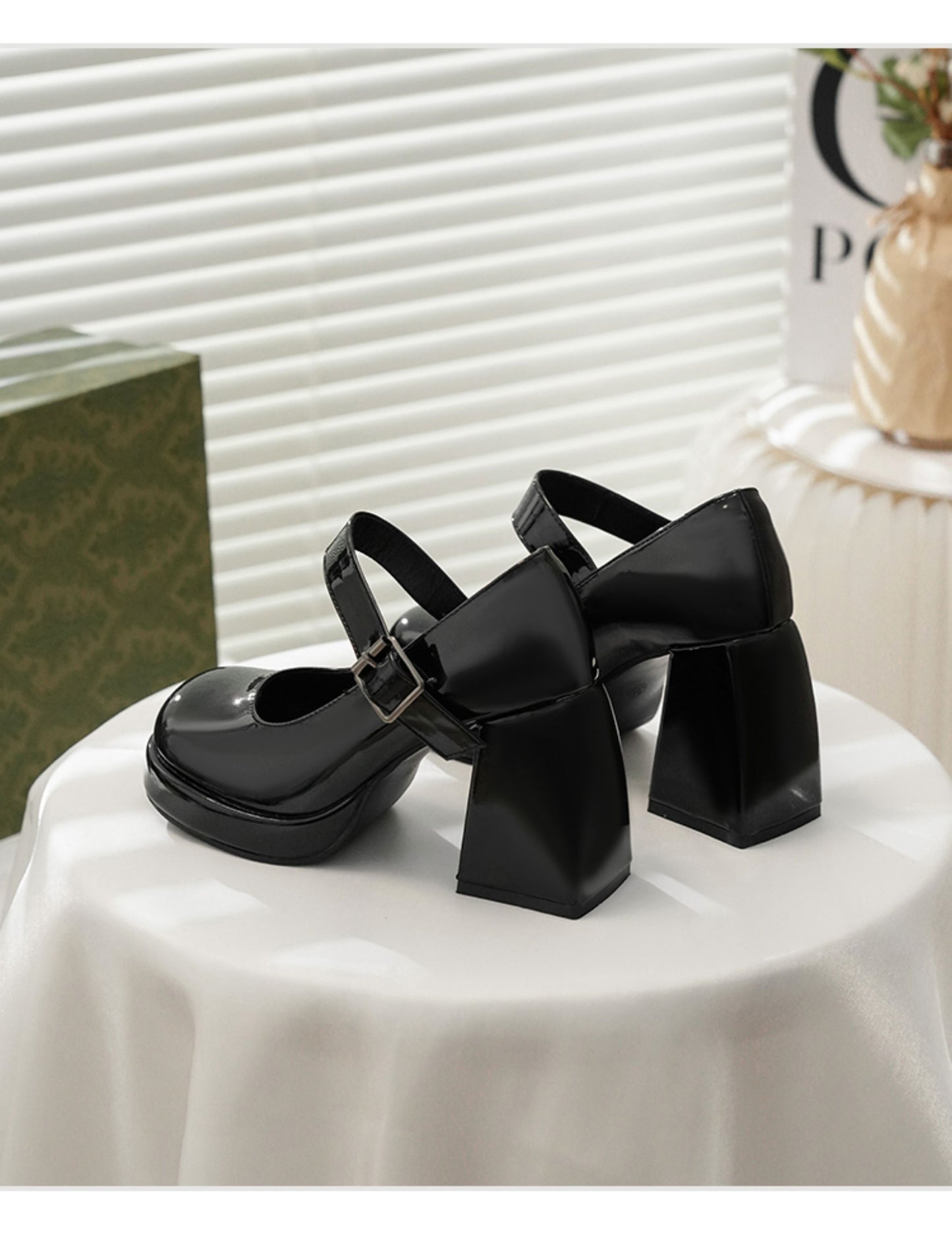 Women's French Style Mary Jane Wedding Shoes - Waterproof Platform Chunky Heel Elegant Bridesmaid Shoes