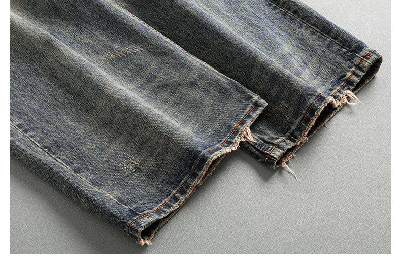 Washed Wide-Leg Straight Jeans – Japanese Vintage Loose Unisex – Pants | japanese streetwear | vintage workwear | unisex | Yamalinclothes