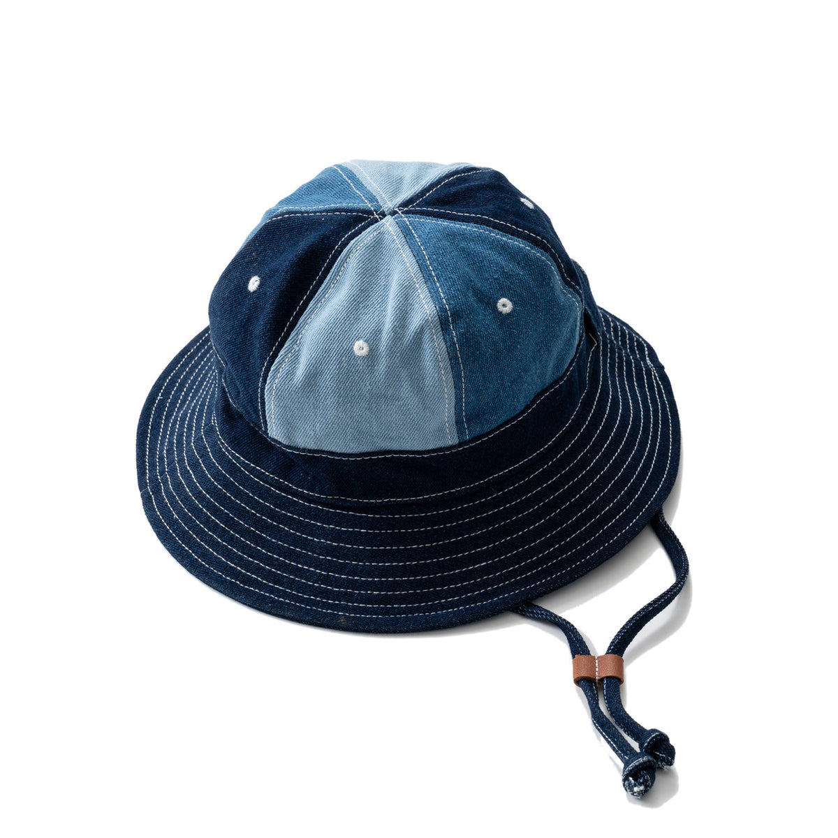 Denim Patchwork Bucket Hat – Japanese Vintage Unisex | Yamalin clothes | Vintage workwear outfit for men