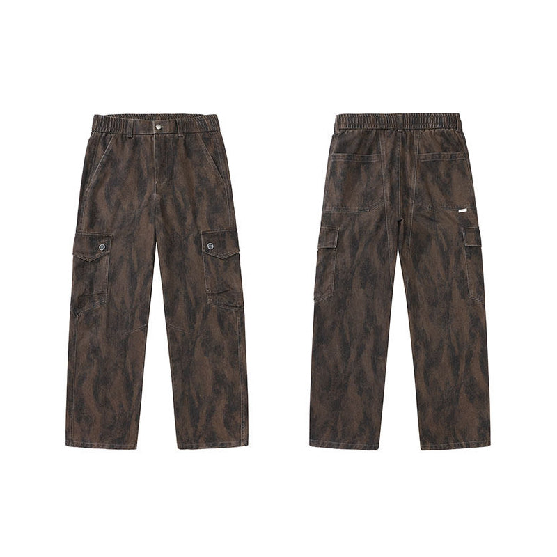 design sense worn cargo pants men's American retro dirtyfit loose casual wide-leg long pants | Japanese vintage | yamalin clothes | Yamalinclothes