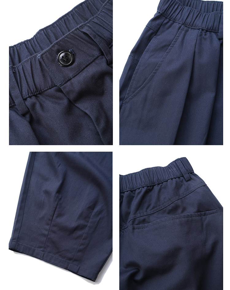 Cotton Wide-Leg Pants – Pleated Front & Elastic Waist