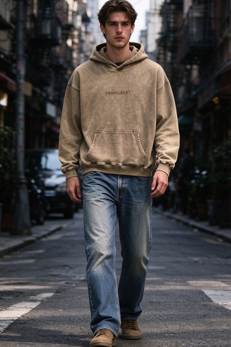 Washed Graphic Hoodie – Faded Back Print