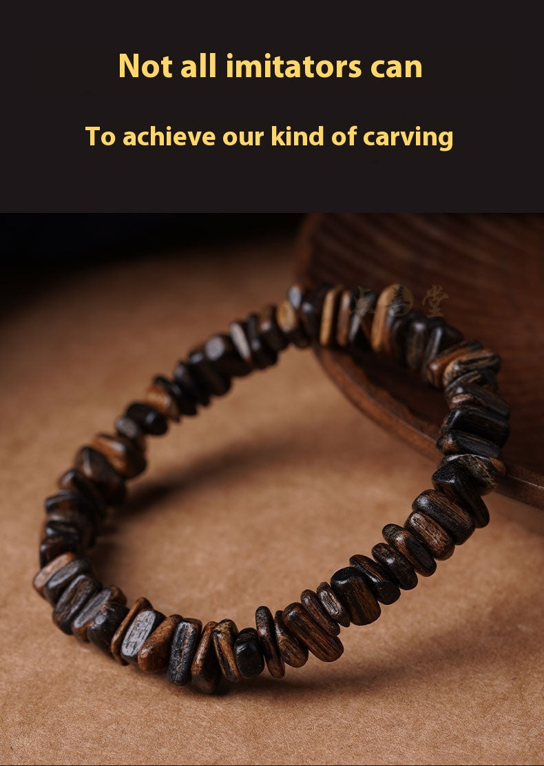 Bargain Natural Submersible Grade Dalagan Shape-Shifting Agarwood Bracelet Old Material High Oil Women's Men's Wooden Cultural Play Bracelet