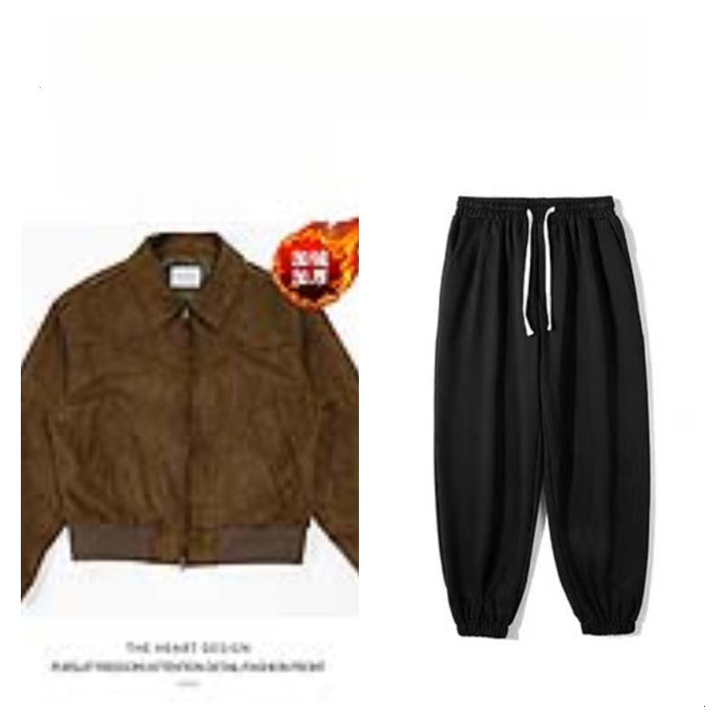 Autumn Winter Retro High Street Suede Short Jacket Men Thickened Stylish Versatile Motorcycle Lapel Flight Casual Jacket