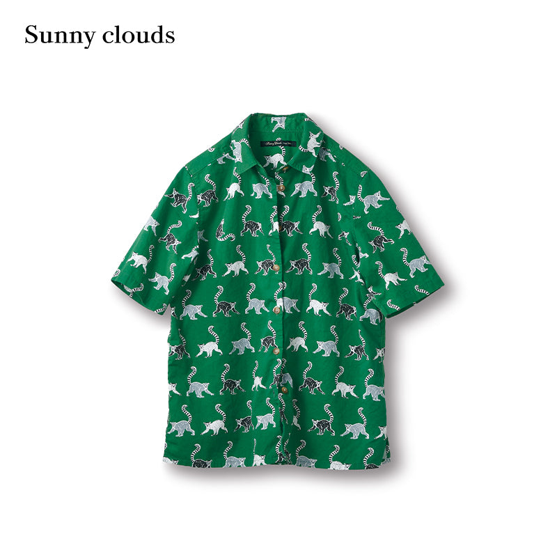 Cotton Japanese Lémur Catta Printed Shirt