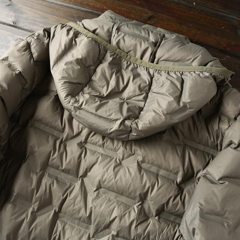 Men's Plus Size Hooded Down Jacket - Export Overstock Fully Glued Filled Lightweight Warm Autumn Winter Coat