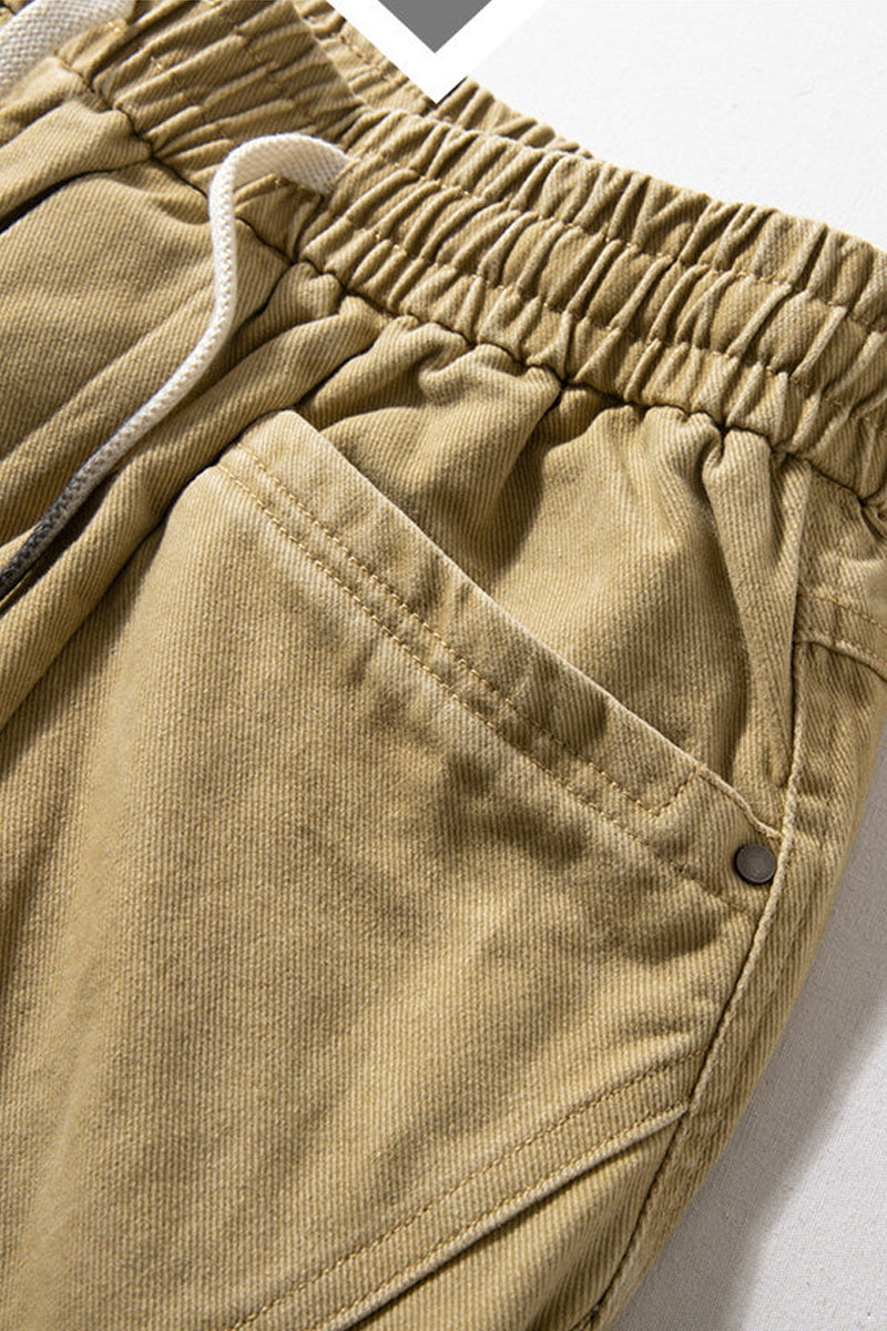 Cotton Pants – Diagonal Seams & Drawstring Waist | Yamalin clothes | Vintage workwear outfit for men