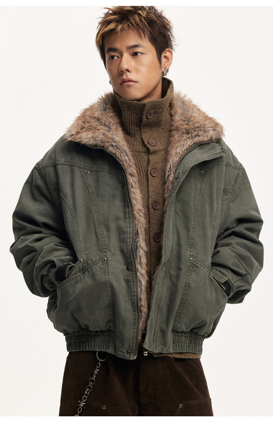 Frost Ice Texture Leather Jacket – Loose Heavyweight Winter Unisex – Japanese vintage | yamalin clothes | Yamalinclothes