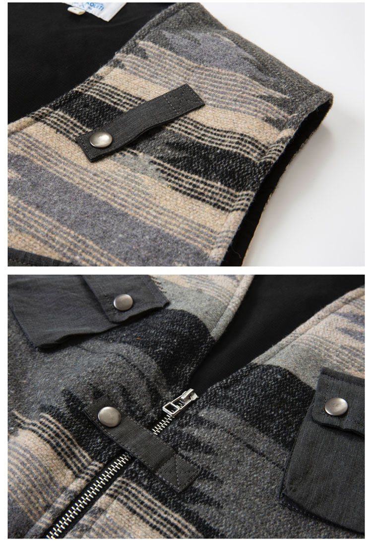 Ethnic Pattern Multi-Pocket Cargo Vest – Loose Fit Autumn Winter Versatile – Vest | japanese streetwear | vintage workwear | unisex | Yamalinclothes
