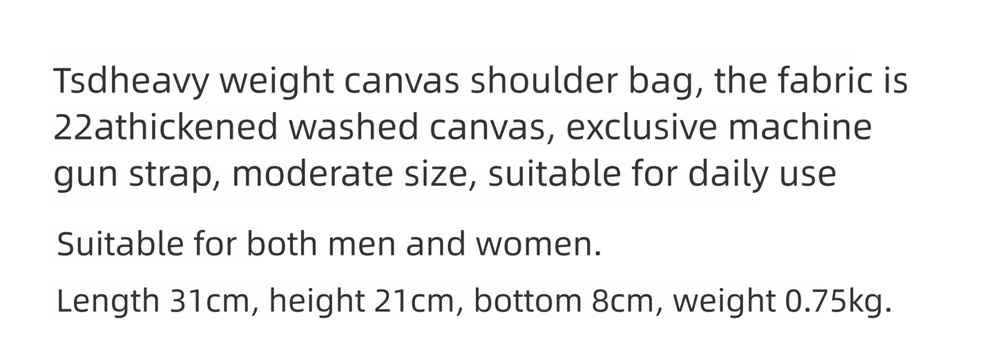 Heavy-Duty Washed Vintage Military Canvas Shoulder Crossbody Bag for Men and Women, Casual Bag with Retro Style