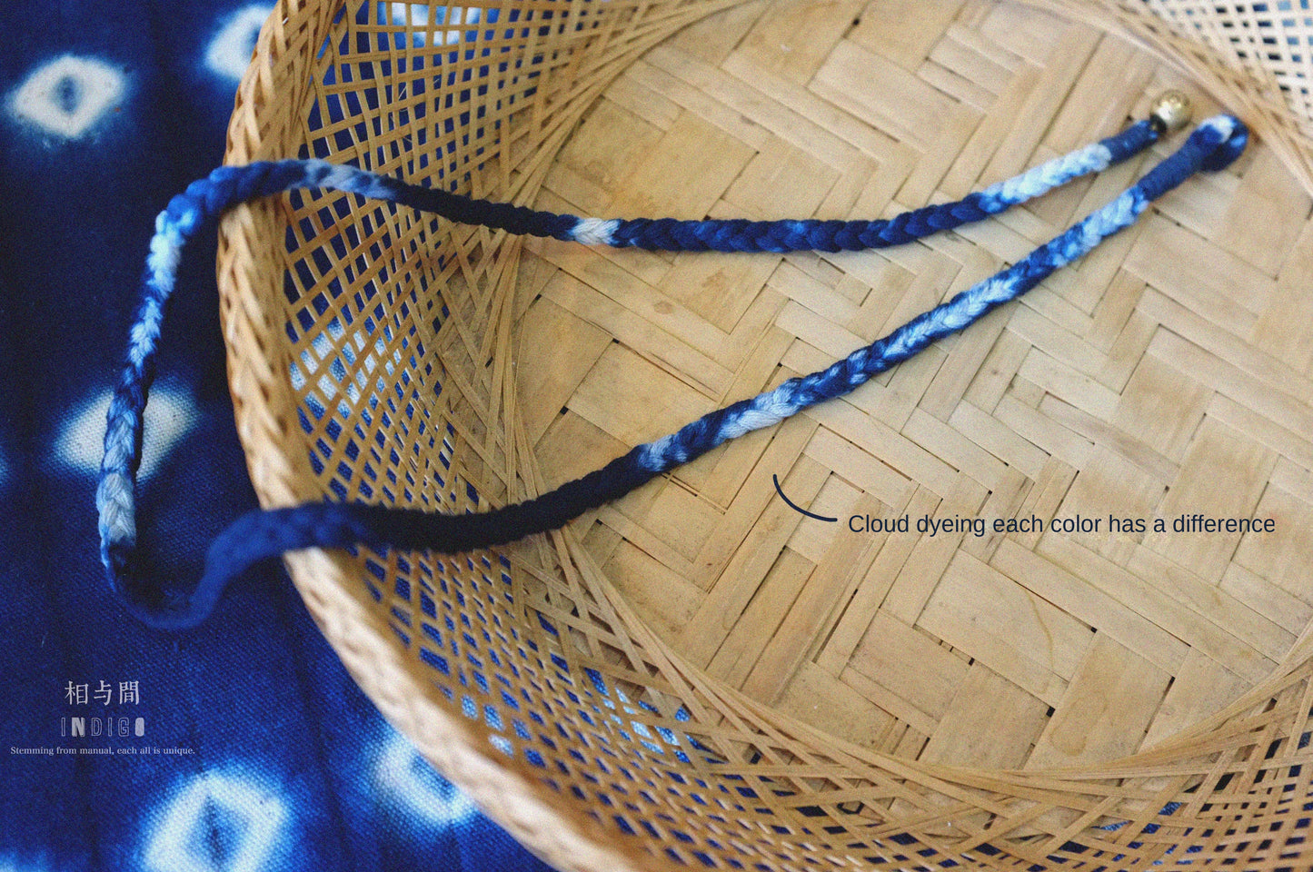 Original Blue Dyed Bracelet Chinese Retro INDIGO Tie-Dye Bracelet Multi-Turn Three-Strand Braided Couple Bracelet