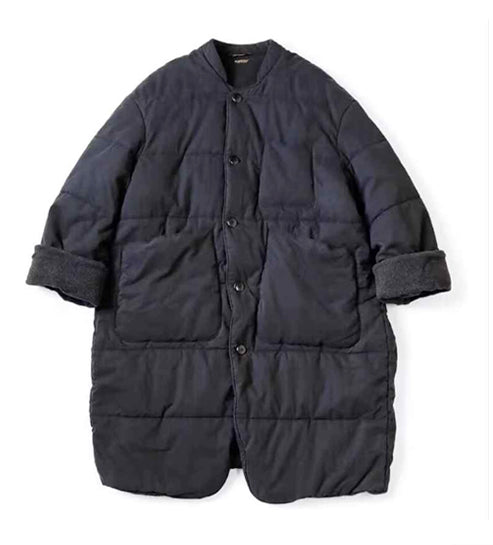 Japanese Quilted Cotton Jacket - Mid-Length Wrap Style 3/4 Sleeve