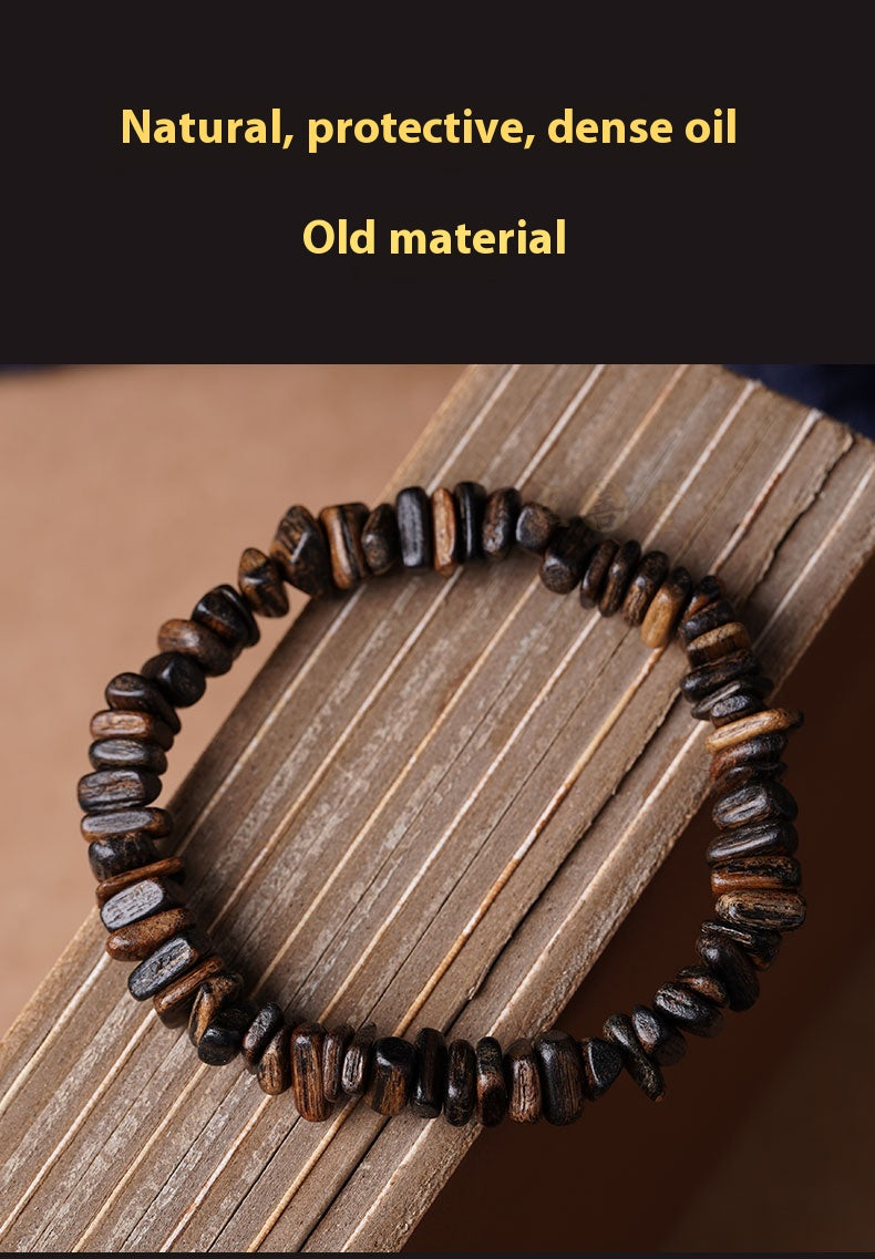 Bargain Natural Submersible Grade Dalagan Shape-Shifting Agarwood Bracelet Old Material High Oil Women's Men's Wooden Cultural Play Bracelet