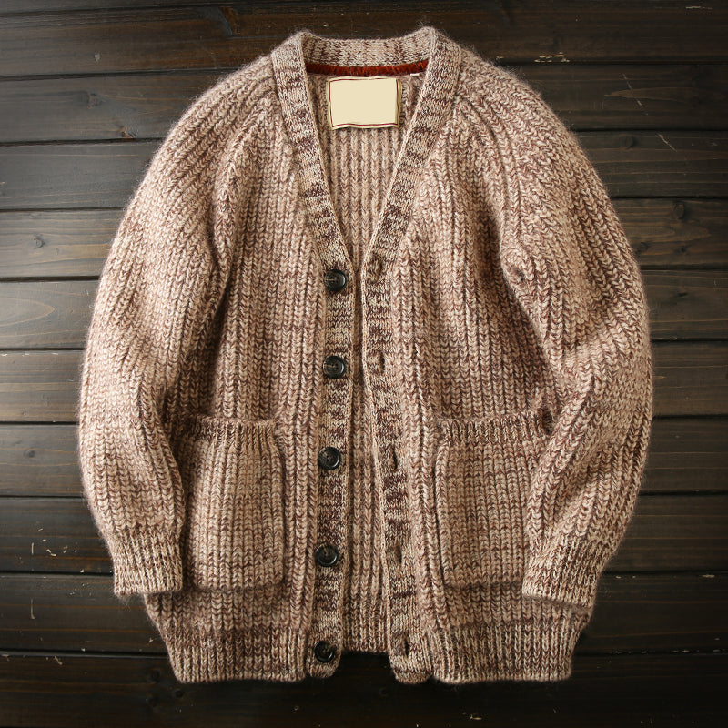 X06 Heavy all wool! Italian single foreign trade tail goods high-end men's autumn and winter knitted cardigan thickened sweater coat