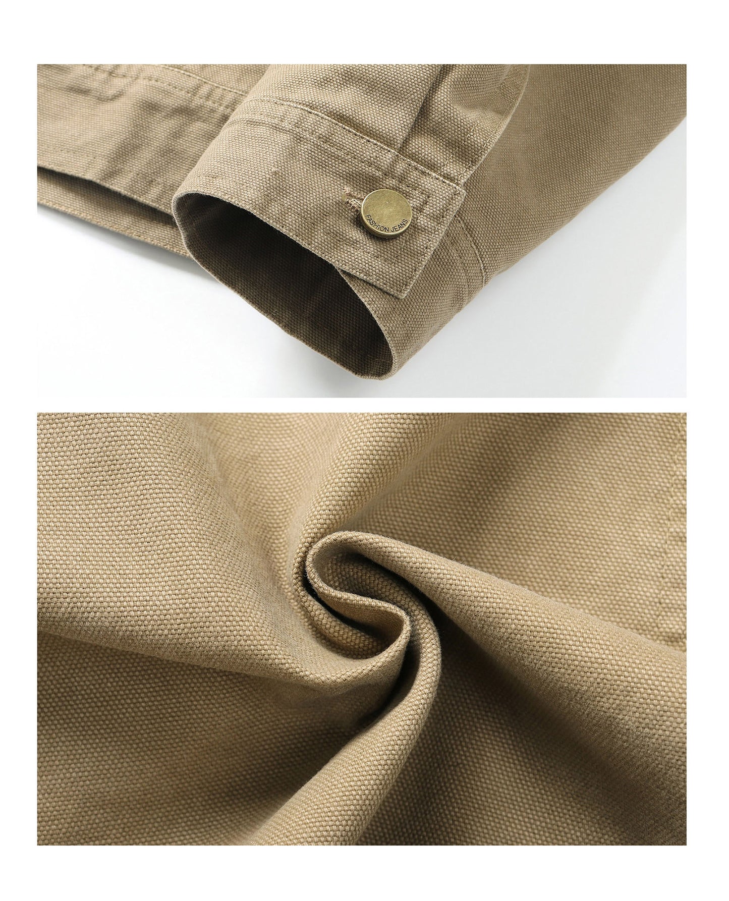 {{ American Vintage Detroit Cargo Jacket – Washed Canvas Contrast Lapel Loose Fit for Men – Japanese vintage | yamalin clothes | Yamalinclothes }}
