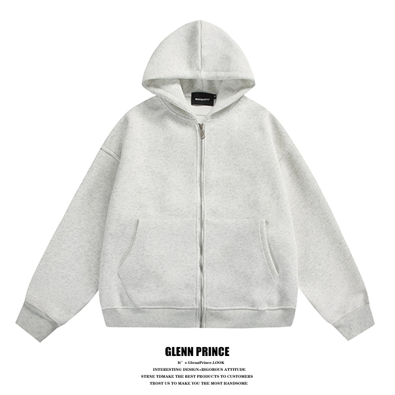American Style Trendy Brand 3D Backpack Hooded Cardigan Sweatshirt Men Spring Niche Design Zipper Jacket