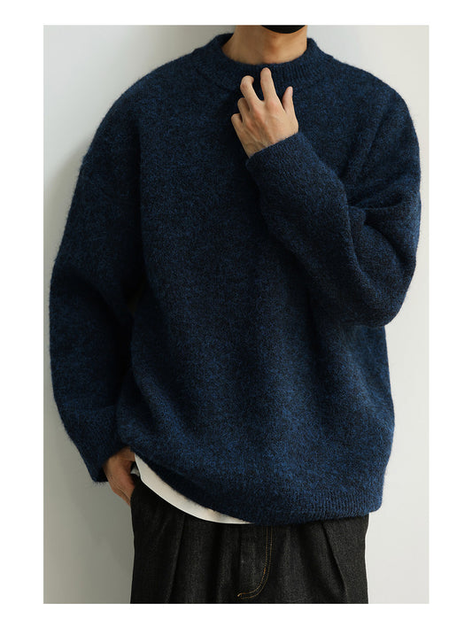 Wool Crew Neck Pullover Sweater – Japanese Warm Loose Unisex – | japanese streetwear | vintage workwear | unisex | Yamalinclothes