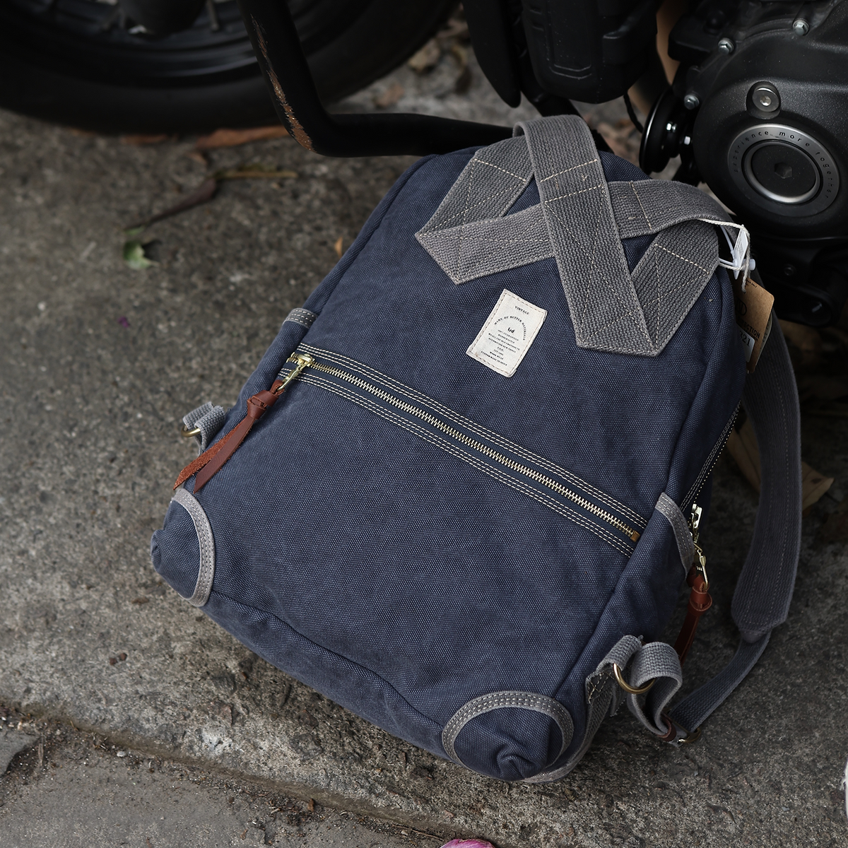 Vintage Canvas Backpack – 20oz Heavyweight Leather Trim | Yamalin clothes