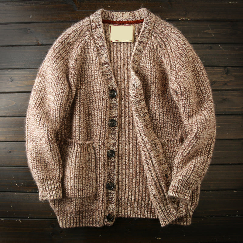 X06 Heavy all wool! Italian single foreign trade tail goods high-end men's autumn and winter knitted cardigan thickened sweater coat