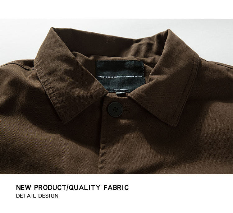 Chore Jacket – Brown Three-Pocket Design